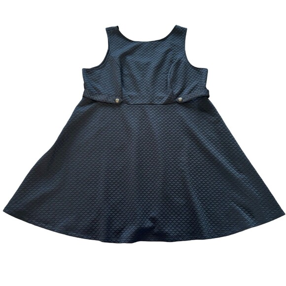 Mod Cloth Black Dress Women's Size 3X Sixties A-Line Textured Sleeveless Stretch - Picture 1 of 10